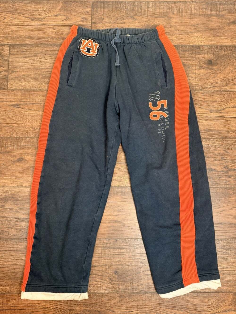 Vintage Auburn Tigers Pants Sz L NFL Football Sweatpants Y2K Blue Ora